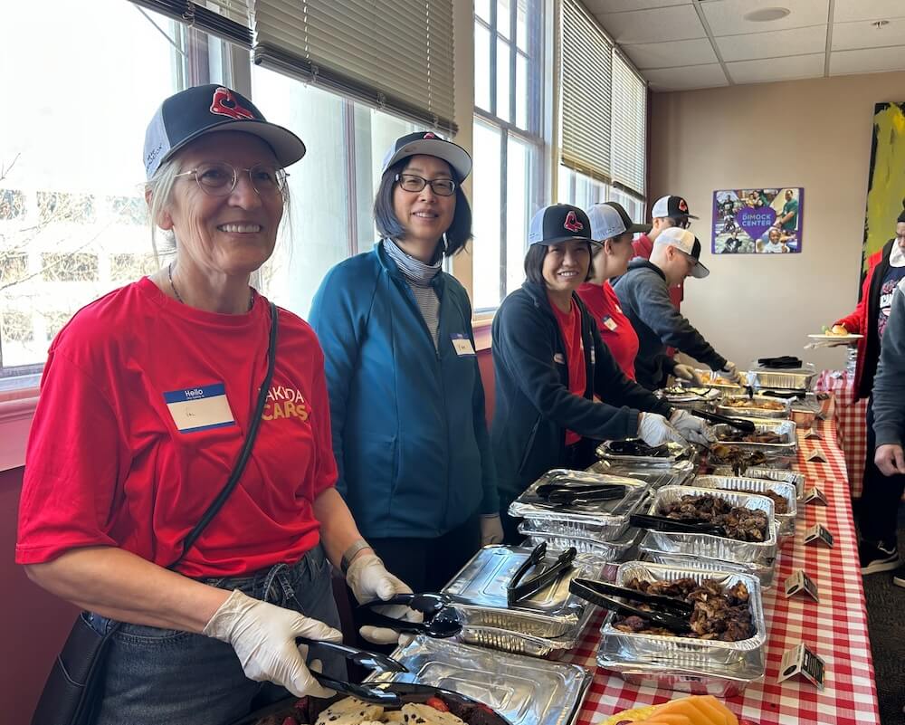 In 2025, the Red Sox Foundation and Takeda hosted two special luncheons filled with moments of connection, celebration, and community that went far beyond a shared meal. Dimock staff, clients, and volunteers came together to enjoy delicious food catered by a local restaurant and to share their stories and experiences. 